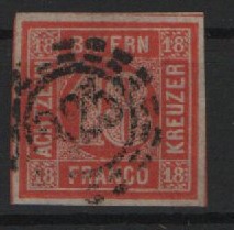 Bayern, 1862, Mi.- Nr.: 13 a, gestempelt! Qualitätsstück! Selten!