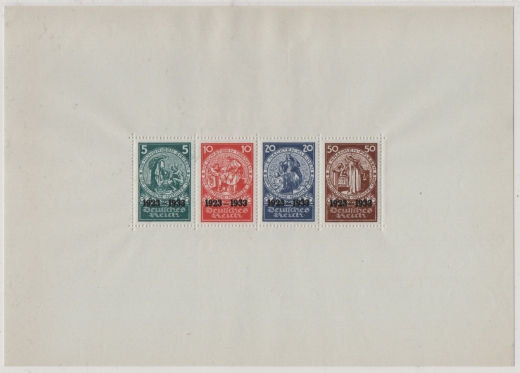 III. Reich, 1933, Mi.- Nr.: Bl. 2, **, Der Nothilfeblock, tiefstgeprüft D. Schlegel BPP! Luxusstück! RR!