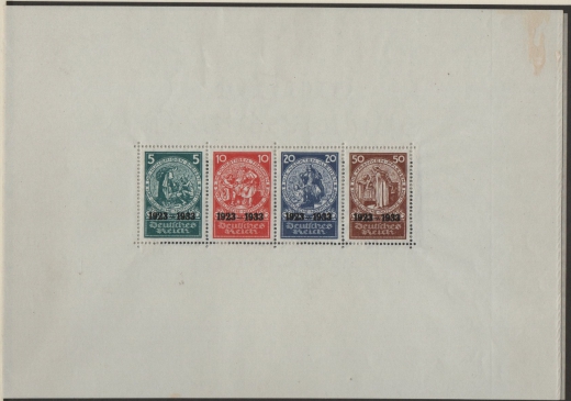 III. Reich, 1933, Mi.- Nr.: Bl. 2, Marken **, Rand *, Der Nothilfeblock, akt. FA D. Schlegel BPP: e + ....! Kabinettstück! R!