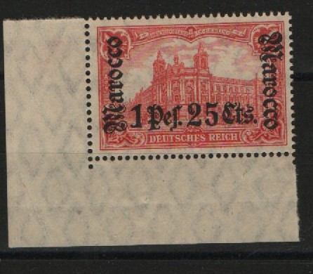 Dt. Auslandspostämter, Marokko, 1906, Mi.- Nr.: 43 , *, mit Er. lu.! Selten!