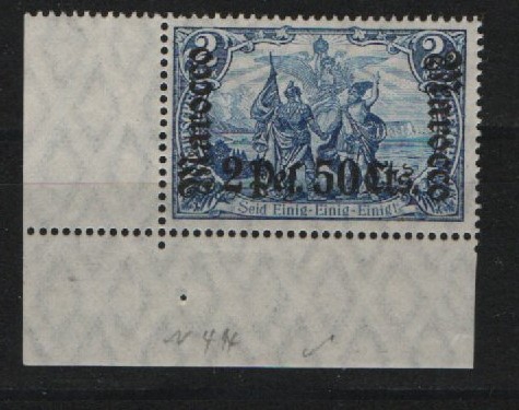 Dt. Auslandspostämter, Marokko, 1906, Mi.- Nr.: 44 , *, mit Er. lu.! Selten!