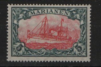 Dt. Kolonien, Marianen, 1916 / 19, Mi.- Nr.: 21 A, *! Selten!