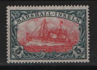 Dt. Kolonien, Marshall- Inseln, 1916 / 19, Mi.- Nr.: 27 BI, **, Luxusstück! Selten!