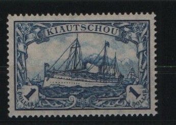 Dt. Kolonien, Kiautschou, 1918, Mi.- Nr.: 35 II A mit Plf. I, **! Akt. FA Jäschke- L. BPP: e+e! Luxusstück! Sehr selten!