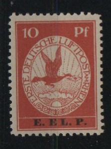 Dt. Kaiserreich, Flugpost, 1912, Mi.- Nr.: V, *! Akt. FA. Jäschke- L. BPP; e+e! Tiefstgeprüft Brettl BPP! Luxusstück! Selten!