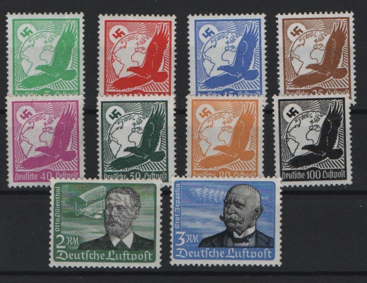III. Reich, 1934, Mi.- Nrn.: 529- 539, kpl.- Satz, **! Selten!