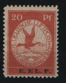 Dt. Kaiserreich, Flugpost, 1912, Mi.- Nr.: VI, *! Akt. FA. Kroschel VP / VPEX; e+e! Luxusstück! Selten!