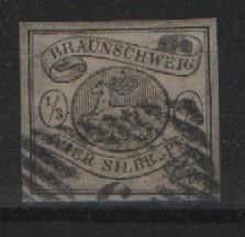 Braunschweig, 1856, Mi.- Nr.: 5, gestempelt, geprüft / Signiert G. Bühler! Kabinettstück!