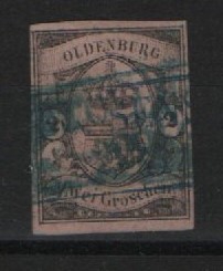 Oldenburg, ca. 1859, Mi.- Nr.: 7, gestempelt, geprüft Engel / Berger BPP! Kabinettstück! Selten!