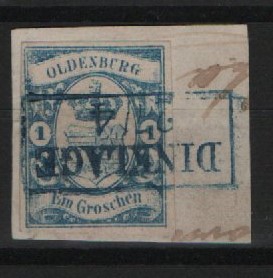Oldenburg, 1861, Mi.- Nr.: 12 a, gestempelt auf kl. Briefstück, geprüft Berger BPP! Kabinettstück! Selten!