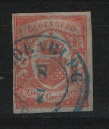 Oldenburg, 1861, Mi.- Nr.: 13, gestempelt, geprüft Berger BPP! Kabinettstück! Selten!