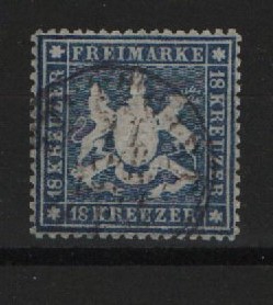 Württemberg, ca. 1862, Mi.- Nr.: 20y, gestempelt, geprüft Heinrich BPP! Kabinettstück, sehr selten!