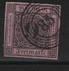 Baden, ca. 1851, Mi.- Nr.: 4 b, gestempelt, tiefgeprüft Stegmüller BPP! Pracht- Luxusstück! Selten!