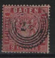 Baden, ca. 1861, Mi.- Nr.: 12, gestempelt, tiefgeprüft Seeger BPP! Kabinett- Prachtstück! Selten!