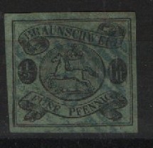 Braunschweig, ca. 1863, Mi.- Nr.: 10 A, gestempelt, tiefgeprüft Lange BPP! Prachtstück!