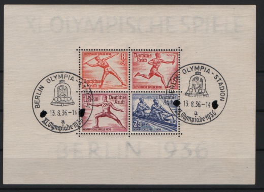 III. Reich, 1936, Mi.- Nr.: 6 z, gestempelt, doppelt tiefstgeprüft Schlegel BPP! Selten!