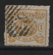 Braunschweig, ca. 1864, Mi.- Nr.: 14 B (!), gestempelt, doppelt tiefstgeprüft Brettl BPP! Pracht- Luxusstück! Selten!