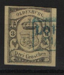 Oldenburg, ca. 1859, Mi.- Nr.: 8, gestempelt, tiefstgeprüft Pfenninger! Gutes Prachtstück! Selten!
