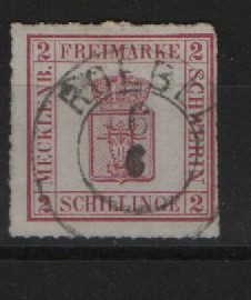 Mecklenburg- Schwerin, 1866, Mi.- Nr.: 6 a, gestempelt, geprüft Berger BPP! Gutes Kabinett- Prachtstück! Selten!