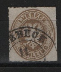 Lübeck, ca. 1865, Mi.- Nr.: 12 A, gestempelt, tiefgeprüft Brettl BPP! Prachtstück!