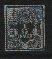 Hannover, ca. 1857, Mi.- Nr.: 11, gestempelt, tiefstgeprüft Berger BPP! Prachtstück! Selten!