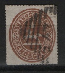 Braunschweig, ca. 1866, Mi.- Nr.: 20, gestempelt, tiefstgeprüft Lange BPP! Pracht- Luxusstück! Selten!