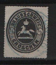 Braunschweig, ca. 1866, Mi.- Nr.: 17, gestempelt! Signiert / tiefstgeprüft Müller- Basel (?)! Kabinett- Prachtstück! Selten!