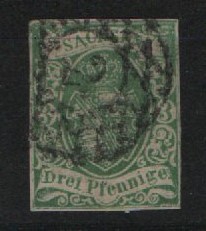 Sachsen, 1851 / 63, Mi.- Nr.: 2 IIa, gestempelt, tiefgeprüft Rismondo, Kabinettstück!