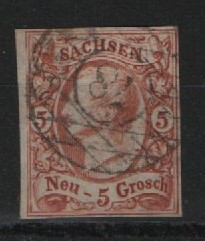 Sachsen, 1856 / 63, Mi.- Nr.: 12, gestempelt, vollrandig, tiefstgeprüft Pfenninger! Pracht- bis Luxusstück! Selten!