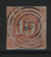 T. + T., ca. 1859, Mi.- Nr.: 19, gestempelt, Signiert / tiefgeprüft Pfenninger! Kabinettstück! Selten!