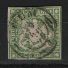 Württemberg, ca. > 1857, Mi.- Nr.: 8 a, gestempelt, tiefgeprüft Irtenkauf BPP! Kabinett- Prachtstück! Selten!