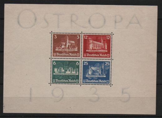 III. Reich, 1935, Mi.- Nr.: Bl. 3, (*)! Fotoattest Schlegel BPP: echt und einwandfrei! Selten!