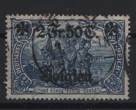 Dt. Bes. I. WK., Landpost in Belgien, Mi.- Nr.: 9 mit PF I, gestempelt