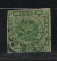 Dänemark, 1854, Mi.- Nr.: 5, gestempelt! Bedarfsstück