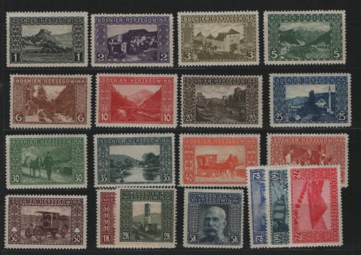 Österreich, Bosnien & Herzegowina, Mi.- Nrn.: 45- 63, * / ungebraucht