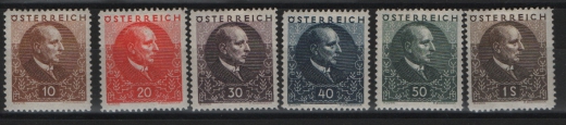 Österreich, 1930, Mi.- Nrn.: 512- 517, * / ungebraucht