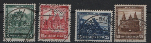 DR / Weimar, 1931, Mi.- Nrn.: 459- 462, gestempelt, kpl. Satz! Selten! Qualitätssatz!