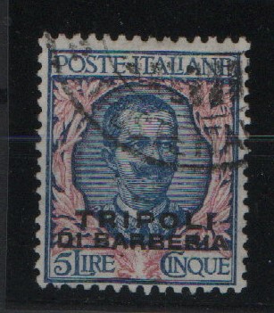 Italienisch- Tripolitanien, DI BARBERIA, Mi.- Nr.: 10, gestempelt, selten!
