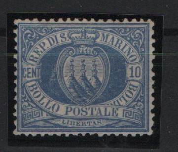 San Marino, 1877, Mi.- Nr.: 2, * / ungebraucht! Selten!
