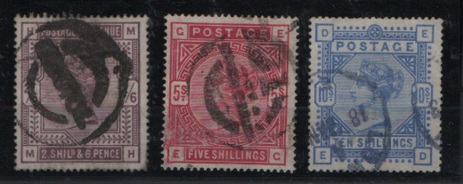 Großbritanien, 1883, Mi.- Nr.: 82- 84, gestempelt! Gute Bedarfserhaltung! Selten!