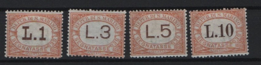San Marino, Mi.- Nrn.: P 24- P27, *, selten!