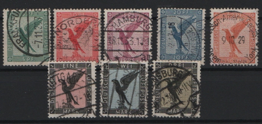 DR / Weimar, 1926, Mi.- Nrn.: 378- 384, gestempelt, kpl. Satz! Selten! Qualitätssatz!