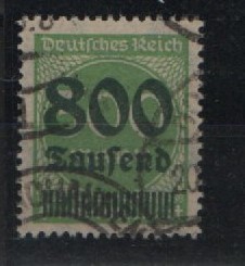 DR, Infla, 1923, Mi.- Nr.: 307, gestempelt, akt. FA Weinbuch BPP: echt und e! Qualitätsstück! Sehr selten!