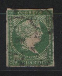 Spanien, 1856, Mi.- Nr.: 35, gestempelt, prachtstück! Selten!