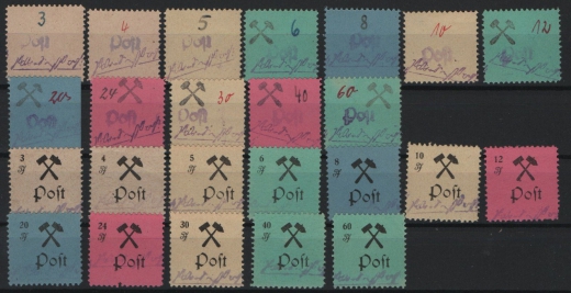 D. - OST, Lokalausgaben, Großräschen, 1945, Mi.- Nrn.: 1- 24, **! Kabinett- Prachtstücke! Selten!