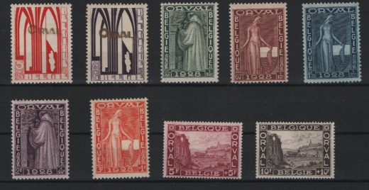 Belgien, 1928, Mi.- Nrn.: 235- 243, * / ungebraucht