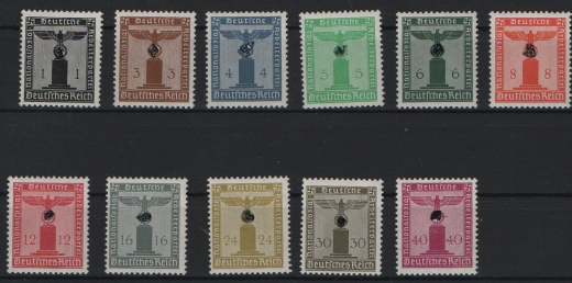 III. Reich, 1942 / 44, Dienstmarken Mi.- Nr.: 155- 165, Kpl.- Satz, **, selten!