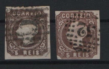 Portugal, 1862, Mi.- Nrn.: 12 I + 12 II, gestempelt, Prachterhaltung