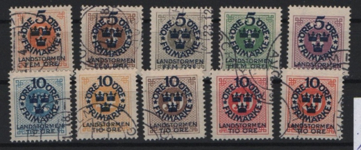 Schweden, Mi.- Nrn.: 1916, Mi.- Nrn.: 86x- 95x, gestempelt