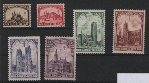Belgien, 1928, Mi.- Nrn.: 244- 49, ** / postfrisch, Qualitätsstücke